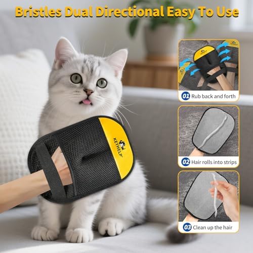 2Pcs Pet Hair Removal Glove for Dogs & Cats, Electrostatic Pet Hair Glove