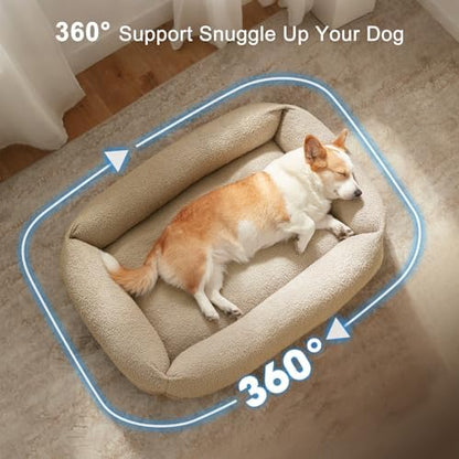 FURTIME Dog Bed Large Sized Dogs, Washable Comfy Fluffy Medium Dog Bed