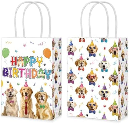 16Pcs Golden Retriever Birthday Party Favor Bags Dog Birthday Goodie Bags