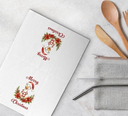 Merry Christmas Goose Kitchen Dish Towels Dishcloth 16x24 Inches