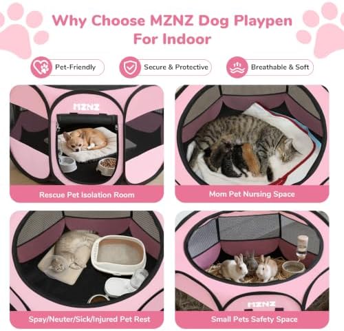 Dog Cat Small Animal Puppy Playpen Crate, Small, Whole Pink