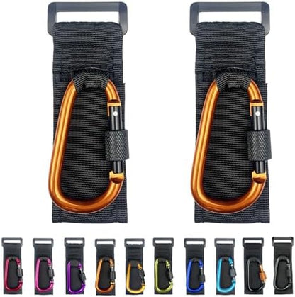 [Upgrade]Baby Stroller Hook with Locking, Carry 30 lbs per Stroller Clip, Baby Stroller Accessories & Car Seat Hook for Hanging Diaper Bag, Golf, Shopping and Pet Cart(2 Pcs + Nylon + Orange)