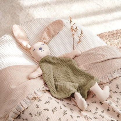 lulumoon Bunny Baby Security Blanket: Skin-Friendly Muslin Snuggle Lovey