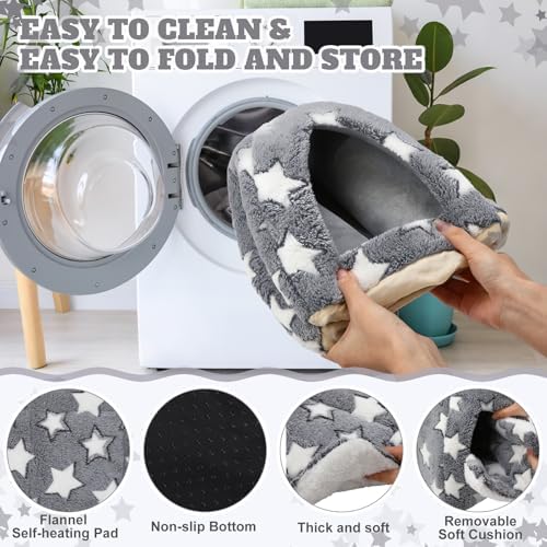 16 x 16 Cat Hideout Bed Self Warming Pet Mat with Star