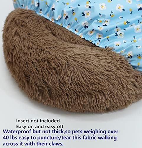 Round Dog Bed Cover Waterproof Elastic Slip Cover 44 to 45 inch