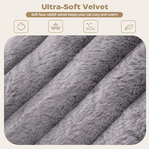 Avont Cat Bed for Indoor Cats, Fluffy Washable with Raised Rim