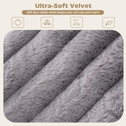 Avont Cat Bed for Indoor Cats, Fluffy Washable with Raised Rim