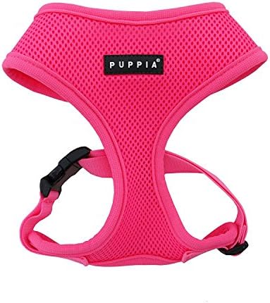 Puppia Neon Dog Harness Over-The-Head No Choke No Pull Walking Training for Small and Medium Dog, Pink, Small