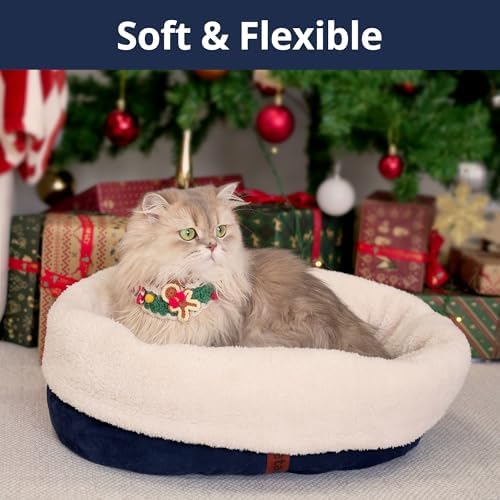 Cat Bed with Pet Pad, 17.7"×13.7", Blue