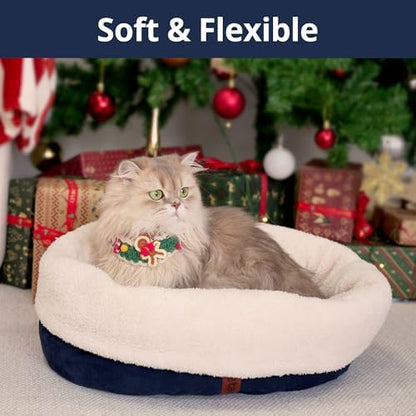Cat Bed with Pet Pad, 17.7"×13.7", Blue