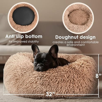 Dog Beds Large Sized Dog and Cats, 32in Pet Beds for Large Pet (Camel)