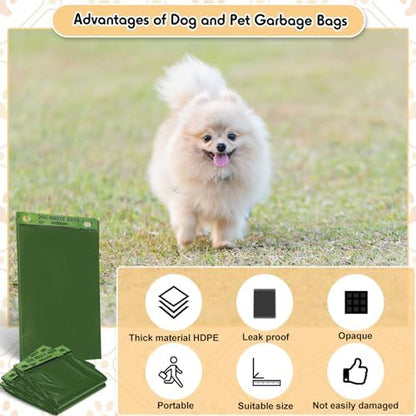 Ireer 5000 Pcs 5000 Pcs Dog Header Bags, Compatible with Stations, Green