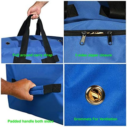 Majestic Ally 1200 D Nylon Fabric Large 44” x 20” x 16” and Extra Large 52" x 27" x21" Heavy-Duty Hay Bale Storage Bag (Hunter Green, Large) (Pack of 2)