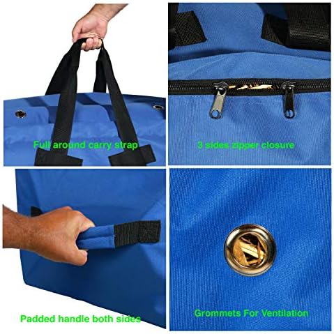 Majestic Ally 1200 D Nylon Fabric Large 44” x 20” x 16” and Extra Large 52" x 27" x21" Heavy-Duty Hay Bale Storage Bag (Turquoise, Large)