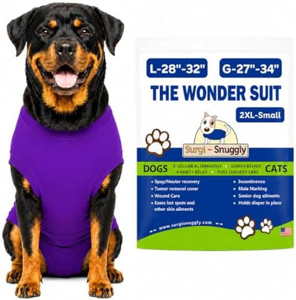 Surgi Snuggly Dog Surgery Recovery Suit, Cone Alternative, Spay/Neuter 2XLS