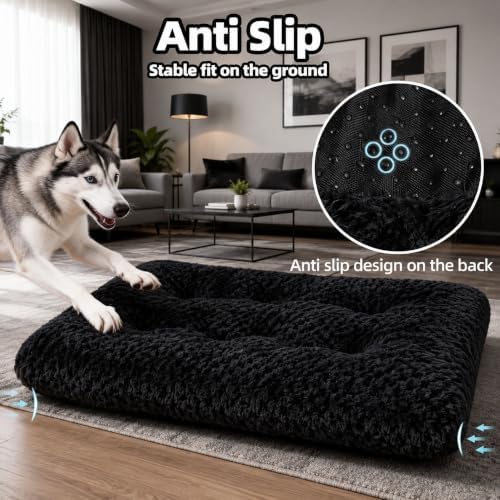 Dog Bed Large Size, Plush Washable Pet Bed Mat, Dog Crate Bed 41"x27"