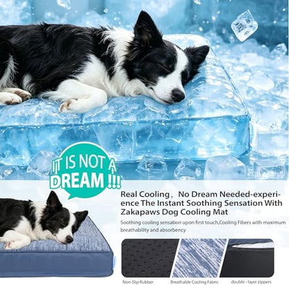 Cooling Dog Bed for X Large Dogs, QMAX>0.5 Waterproof Pet Beds