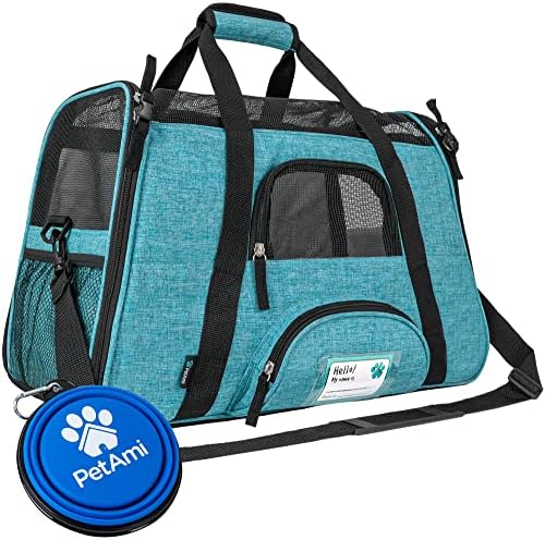 PetAmi Airline Approved Pet Carrier for Cats Small Dogs, Large Heather Blue
