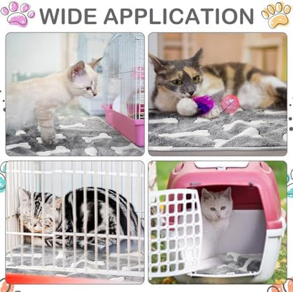 Reginary 4 Pcs Guinea Pig Fleece Cage Liners, Gray Bones, 24 x 16 Inch