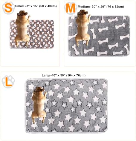 MIWOPET 3 Pack Fleece Pet Blankets Warm Bed Throw for Dogs & Cats 40x30in