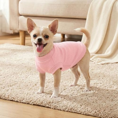 3 Pack Dog Shirt for Small Supplies Functional Waffle Dog Clothes Warm Soft Sweatshirt Outfit for Dogs Cats Pet Apparel