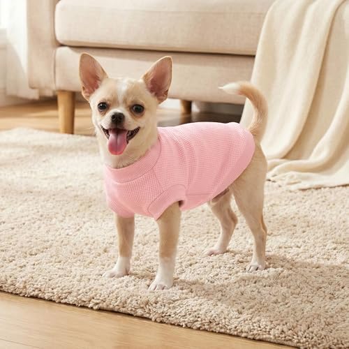 3 Pack Dog Shirt for Small Supplies Functional Waffle Dog Clothes Warm Soft Sweatshirt Outfit for Dogs Cats Pet Apparel