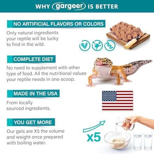 Gargeer 3oz Leopard Gecko Food. All Stages Complete Gel Diet, Made in USA