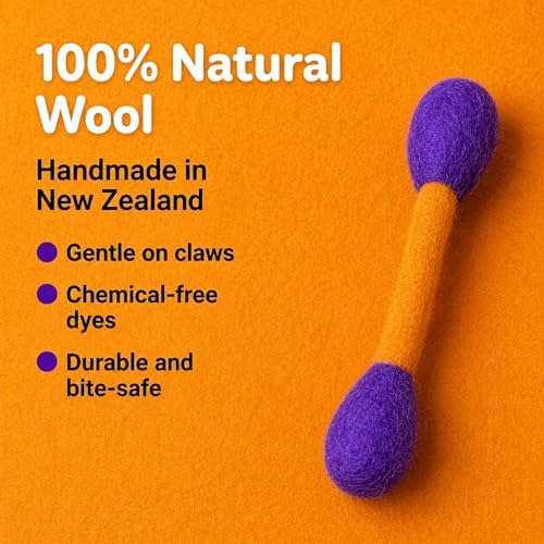 Glaciart One Halloween Cat Toys with Catnip – 7 Pack Felt Swab Cat Toys + Ghost Toy, Interactive Wool Cat Toys for Indoor Cats & Kittens, Handmade Natural Catnip Toys for Chase, Chew & Play