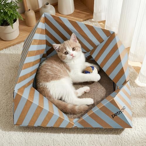 PETNOVO Cat Scratcher Bed, Foldable Collapsible Design, Outdoor Cat Bed