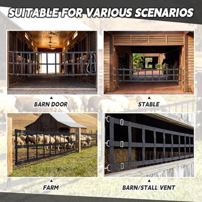 Zonon 12' x 20'' Adjustable Polyester Stall Guards for Horses, Black