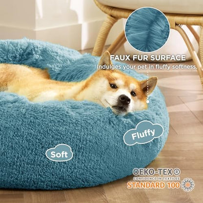 Bedsure Calming Dog Bed Medium Size Dog Donut Washable Pet Bed,30ins