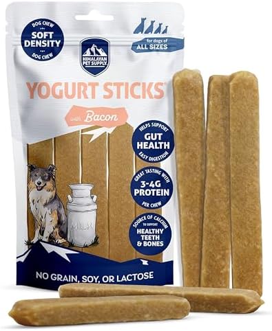 Himalayan Dog Chew Yogurt Sticks, Probiotic Dog Treats, Bacon, 5 Treats
