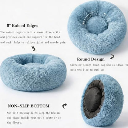 nononfish Cozy Small Dog Bed,Soft Donut Calming Pet Bed