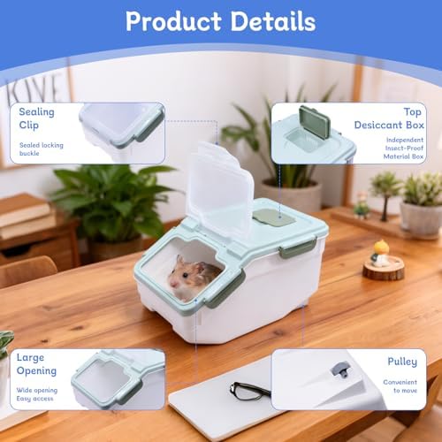 Chinchilla Sand Bath Container, Plastic Dust House with Lid for Pets