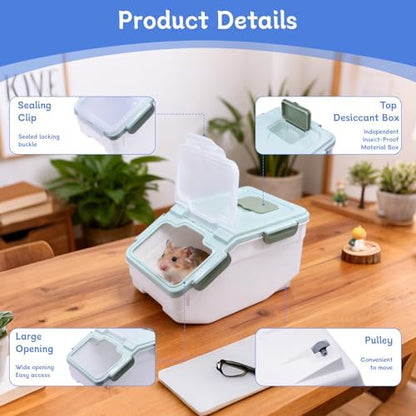 Chinchilla Sand Bath Container, Plastic Dust House with Lid for Pets