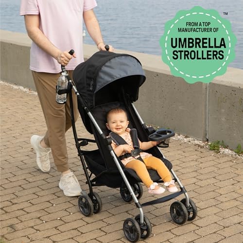 3Dlite Convenience Stroller, Gray – Lightweight Stroller with Aluminum Frame, Large Seat Area, 4 Position Recline, Extra Large Storage Basket – Infant Stroller for Travel and More