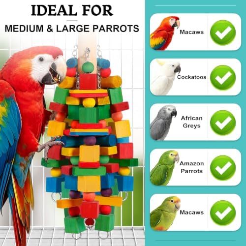 Bird Toys Parrot Toys Natural Wood Blocks Bird Chew Toy