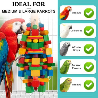 Bird Toys Parrot Toys Natural Wood Blocks Bird Chew Toy