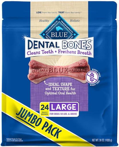 Blue Buffalo Large Dental Bones, 12 oz, 24 Bones