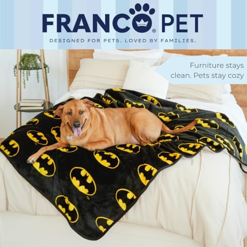 Batman DC Comics Waterproof Dog Bed Cover, XL 60x80 Pet Blanket for Furniture Bed Couch Sofa, (Officially Licensed) by Franco