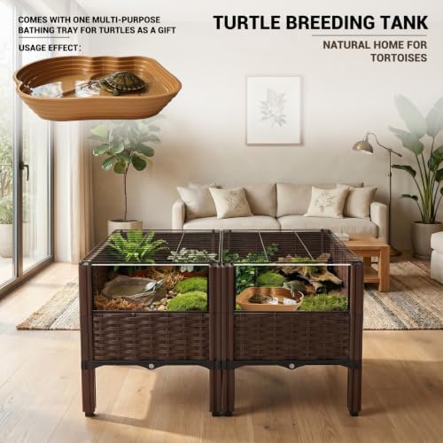 Mesh-Covered Turtle Aquarium, Large mesh-Covered Turtle Aquarium, Large breeding Box for Land Turtles, Turtle Supplies Providing Habitat for Turtles