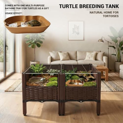 Mesh-Covered Turtle Aquarium, Large mesh-Covered Turtle Aquarium, Large breeding Box for Land Turtles, Turtle Supplies Providing Habitat for Turtles