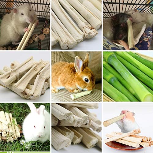 BWOGUE 300g Pet Snacks, Bamboo Chews for Rabbits, Rabbit Bamboo Chew Sticks