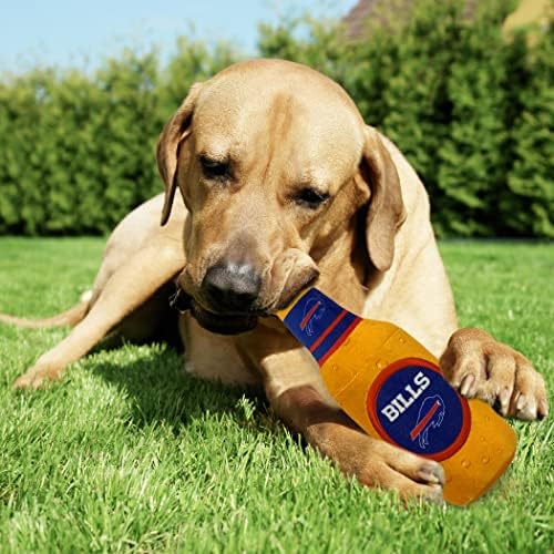 Pets First NFL Buffalo Bills Beer Bottle Plush Dog&CAT Squeak Toy-Cutest Stadium SODA Bottle Snack Plush Toy for Dogs&Cats with Inner Squeaker&Beautiful Football Team Name/Logo 10 x 3 x 3 Inches