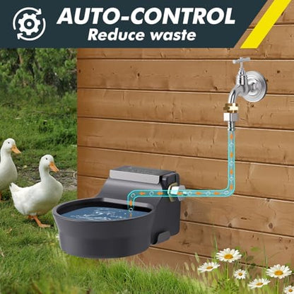 67OZ Automatic Water Dispenser for Dogs Patented Auto-Filling Dog Water Bowl Dispenser Wall-Mount Saving Space Outdoor Automatic Dog Water Feeder Includes Fixed Part Copper Connector 3/4'' Water Hose