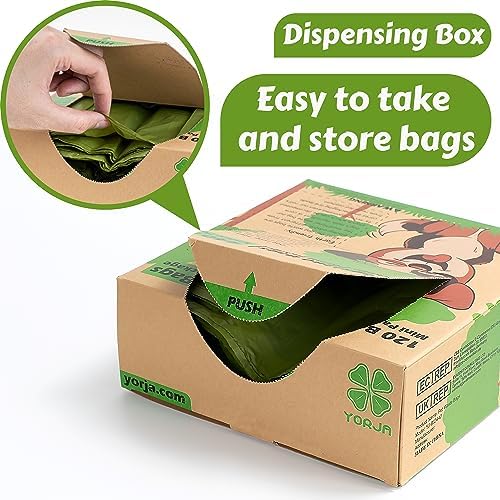 Tie Handles Dog Poo Bags, 440 Pet Poop Bags, Thick and Strong 100% Leak-Proof Biodegradable Waste Bags (Yellow)