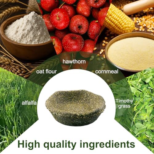 5 Pack Furry Timothy Hay Chewing Bowl for Guinea Pig & Bunnies,Edible Guinea Pig Food,Guinea Pig Toys, Bunny Toys