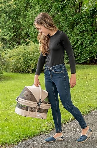 Pet Gear No-Zip View 360 Pet Carrier & Car Seat, Ecru, 15"