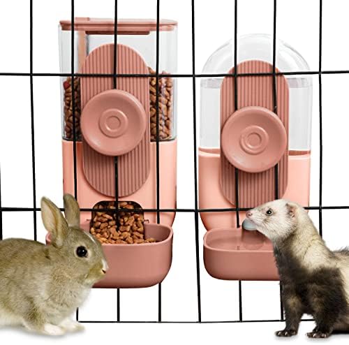 Rabbit Feeder, Bunny Water Bottle Dispenser, Pet Ferret Cage Food Bowl