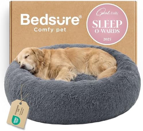 Bedsure Calming XL Dog Bed Donut Washable Extra Large Pet Bed,45ins